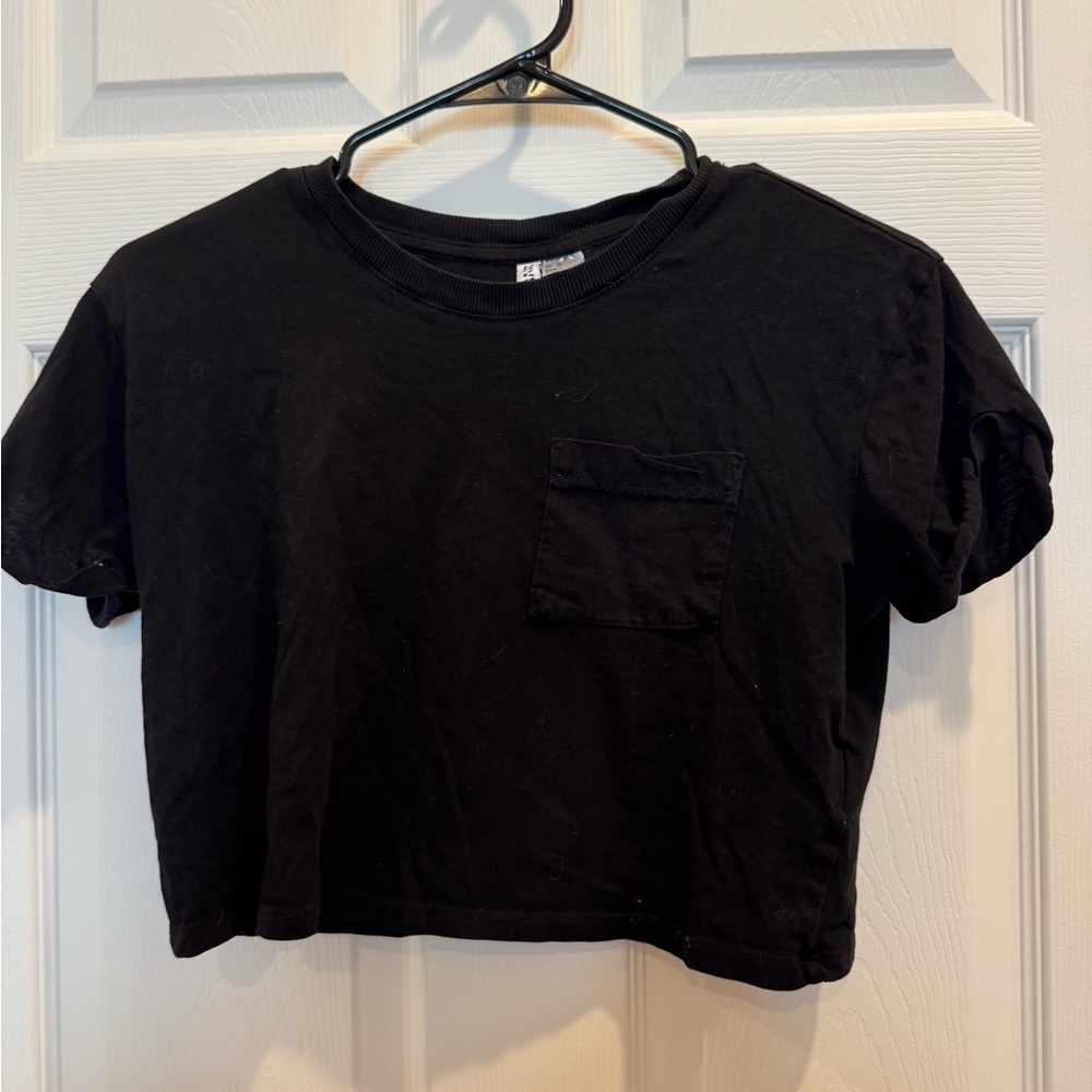 H&M Black Ribbed T-Shirt